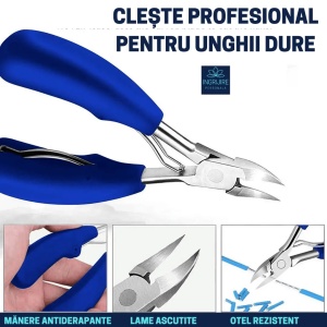 Cleste pedichiura albastru, pentru unghii dure - Img 2