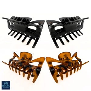 Set de 4 clame de par, negru/maro