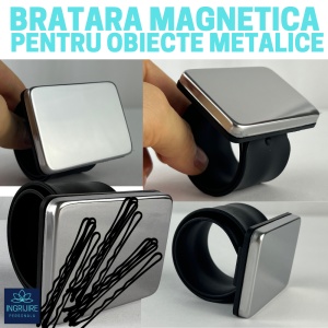 Bratara Magnetica din Silicon pentru frizerie, neagra - Img 4