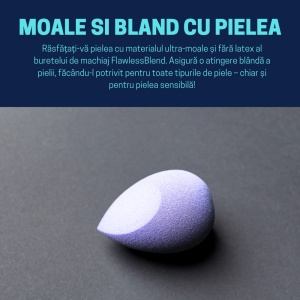 Burete ergonomic si stativ pentru aplicare make-up si creme, mov deschis - Img 2
