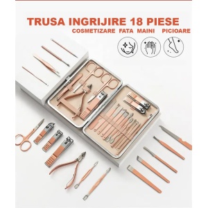 Trusa manichiura 18 piese, Coral Pink - Img 3