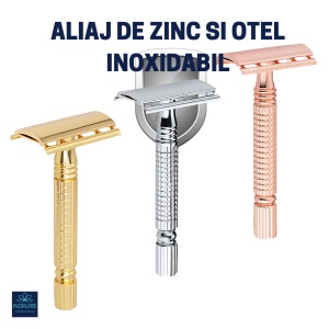Aparat de ras clasic Safety Razor, F22, Gold - Img 3