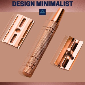 Aparat de ras clasic, safety razor, rose gold - Img 7