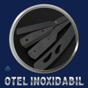 Brici cu lama interschimbabila, otel inoxidabil, Matte Black - Img 5