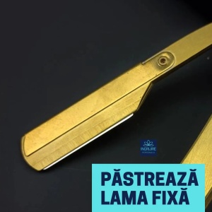 Brici cu lama interschimbabila, otel inoxidabil, Royal Gold - Img 7