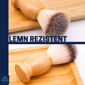 Pamatuf pentru barbierit cu maner din lemn - Img 5