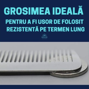 Pieptan cu maner pentru frizerie, otel - Img 6