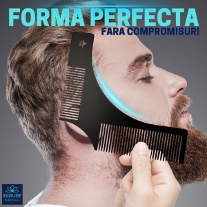 Pieptene pentru contur barba, black - Img 2