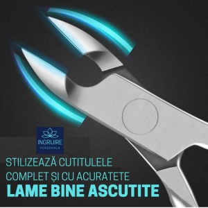 Set complet pentru pedichiura, 4 piese, otel inoxidabil, Blue - Img 5