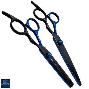 Set de 2 foarfece de tuns si filat 6''- black&blue