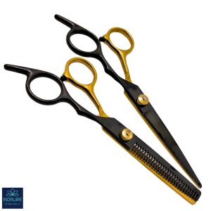 Set de 2 foarfece de tuns si filat 6''- black&gold - Img 2