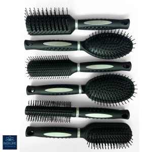 Set de 6 perii de par, BLACK, pentru coafor/frizerie - Img 3