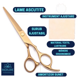 Set profesional pentru frizerie royal gold, 10 instrumente - Img 5