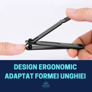 Unghiera pentru unghii dure manichiura&pedichiura - Otel inoxidabil - matte black - 8 cm - Img 4