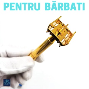 Aparat de ras clasic butterfly, Safety Razor, Gold - Img 5