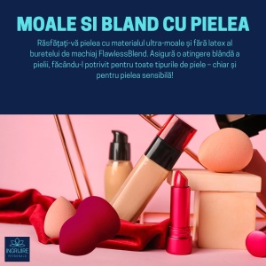 Burete ergonomic si stativ pentru aplicare make-up si creme, rosu - Img 4
