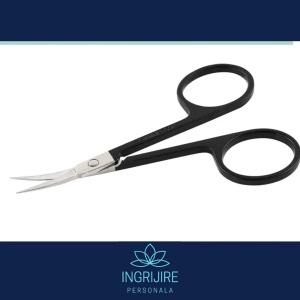 Forfecuta pentru cuticule curbata si ingusta, varf ascutit, Black - Img 2