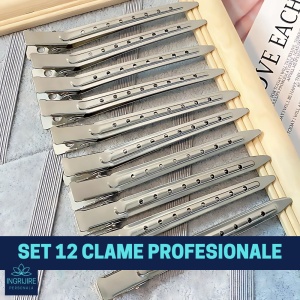 Set de 12 clame de par pentru coafura, silver - Img 2