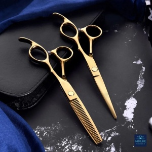 Set profesional de 2 foarfece de tuns si filat 6''- Royal Gold - Img 2