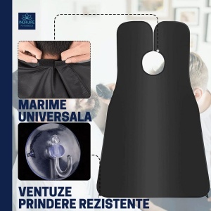 Sort / pelerina pentru barbierit negru - Img 6
