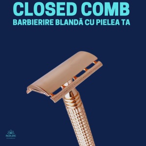 Aparat de ras clasic Safety Razor, F22, Rose Gold - Img 2