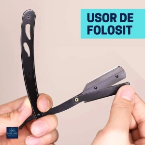 Brici cu lama interschimbabila, otel inoxidabil, Matte Black - Img 9
