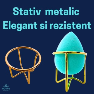 Burete ergonomic si stativ pentru aplicare make-up si creme, verde - Img 3