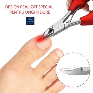 Cleste pedichiura rosu, pila si instrumente pentru unghii dure - Img 9