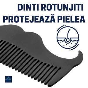 Pieptan mini pentru barba din otel inoxidabil black - Img 3