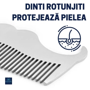 Pieptan mini pentru barba din otel inoxidabil - Img 8