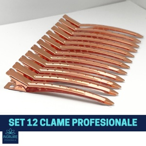 Set de 12 clame de par pentru coafura, rose gold - Img 2
