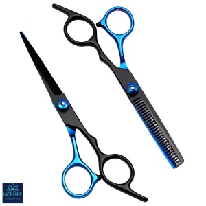 Set de 2 foarfece de tuns si filat 6''- black&blue