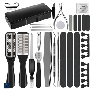 Set de 26 de piese pentru pedichiura, curatarea calcaielor