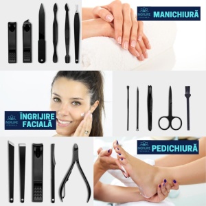 Trusa manichiura profesionala 16 piese, TRUE BLACK - Img 4