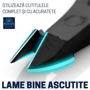 Cleste pentru cuticule MATTE BLACK - otel inoxidabil - Img 4
