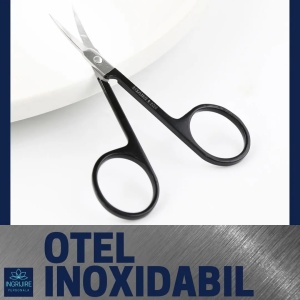 Forfecuta pentru cuticule curbata si ingusta, varf ascutit, Black - Img 6