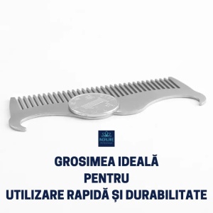 Pieptan mini pentru barba din otel inoxidabil - Img 5