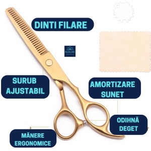 Set profesional pentru frizerie royal gold, 10 instrumente - Img 6