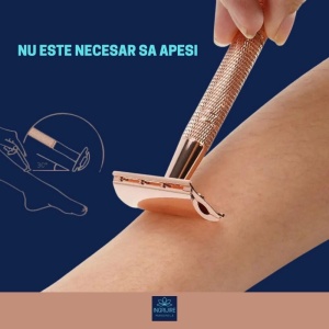 Aparat de ras clasic, safety razor, rose gold - Img 5