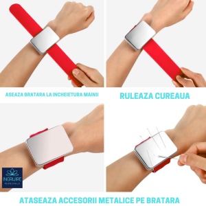 Bratara Magnetica din Silicon pentru frizerie, rosie - Img 8