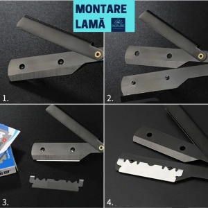 Brici cu lama interschimbabila, otel inoxidabil, Matte Black - Img 3