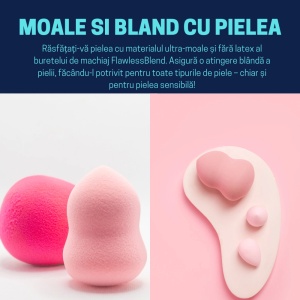 Burete ergonomic si stativ pentru aplicare make-up si creme, roz - Img 3