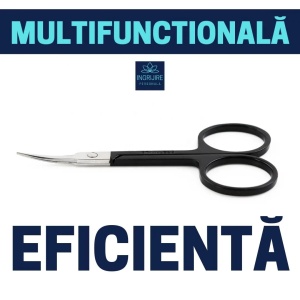 Forfecuta pentru cuticule curbata si ingusta, varf ascutit, Black - Img 3