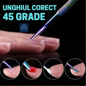 Instrument pentru impingere cuticule si curatare, cu doua capete varf drept/inclinat multicolor - Img 2