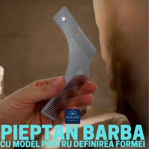 Pieptene pentru barba/contur, silver - Img 3