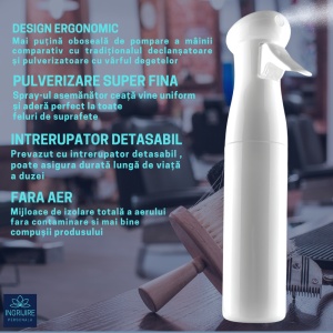 Pulverizator frizerie, long press white, 200 ml - Img 2