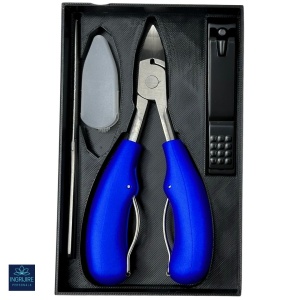 Set complet pentru pedichiura, 3 piese, otel inoxidabil, Blue