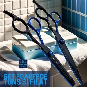 Set de 2 foarfece de tuns si filat 6''- black&blue - Img 5
