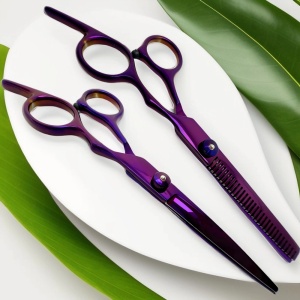 Set de 2 foarfece de tuns si filat 6''- purple