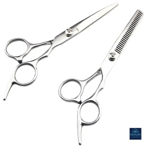 Set profesional de 2 foarfece de tuns si filat 6'', finisaj tip oglinda